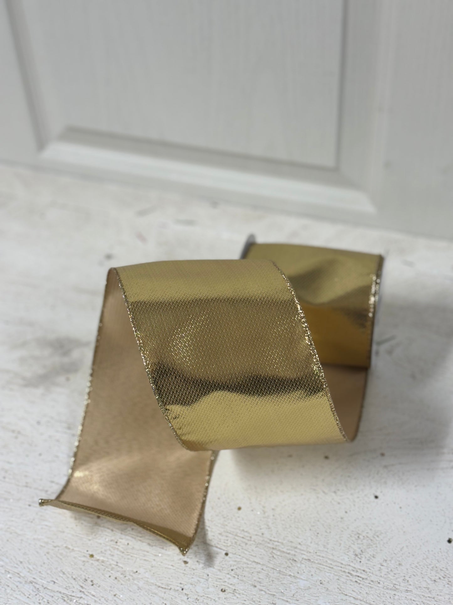 4 Inch By 10 Yard Gold Metallic Ribbon