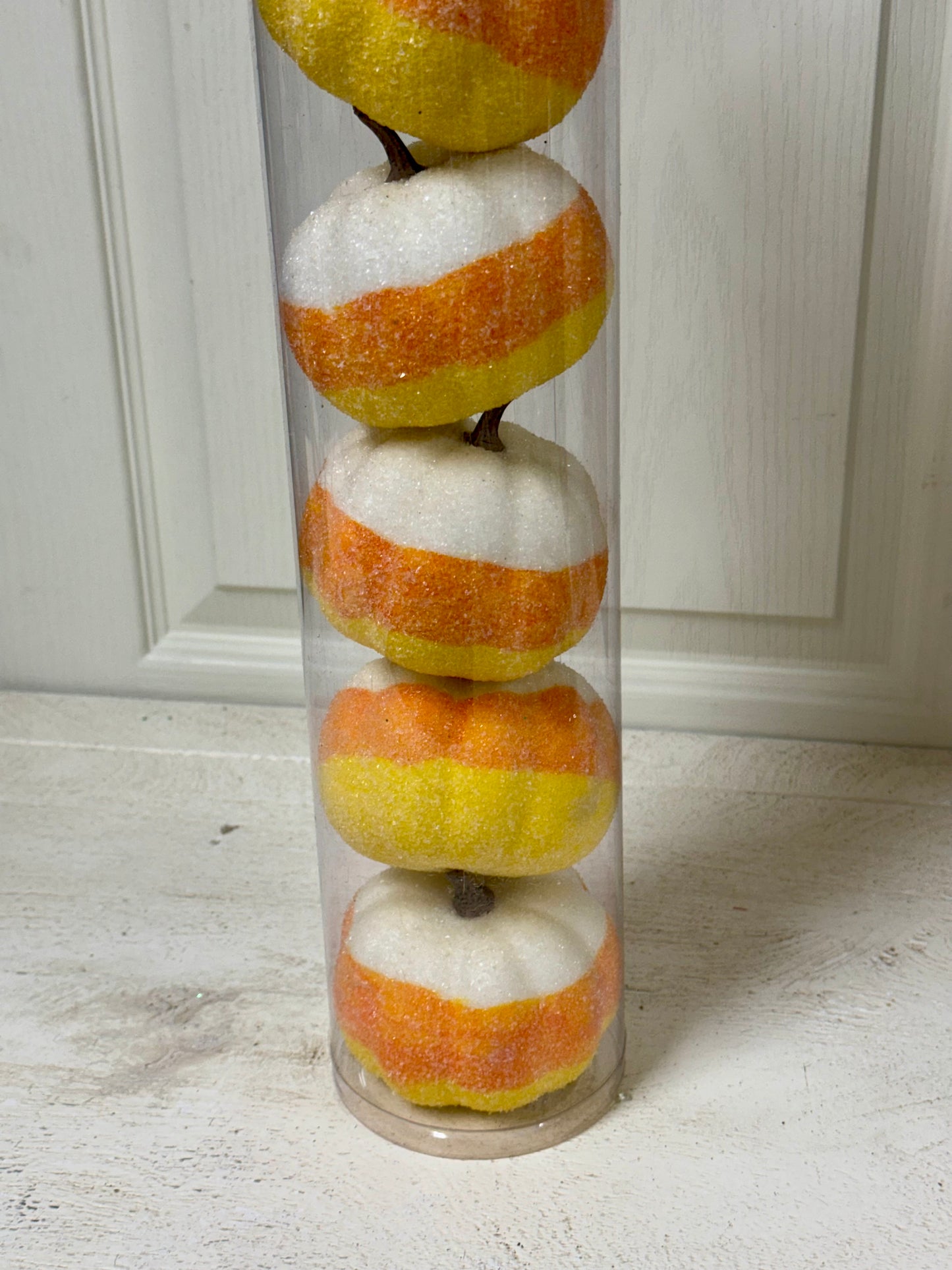 Candy Corn Striped Pumpkins Set Of Six Pumpkins