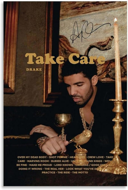 Drake Poster Take Care Album Cover Canvas Art
