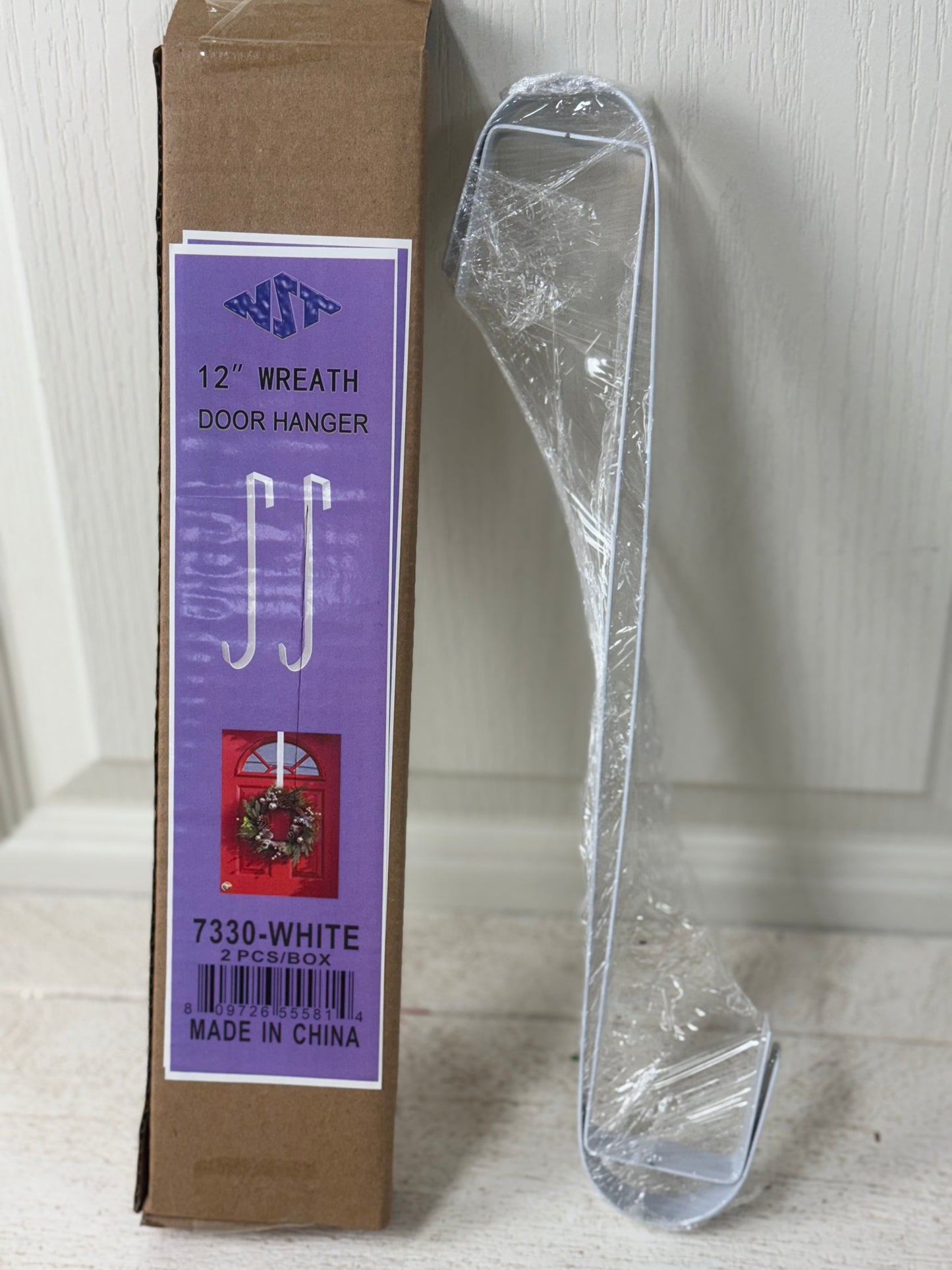 Set Of Two White 12 Inch Door Hangers