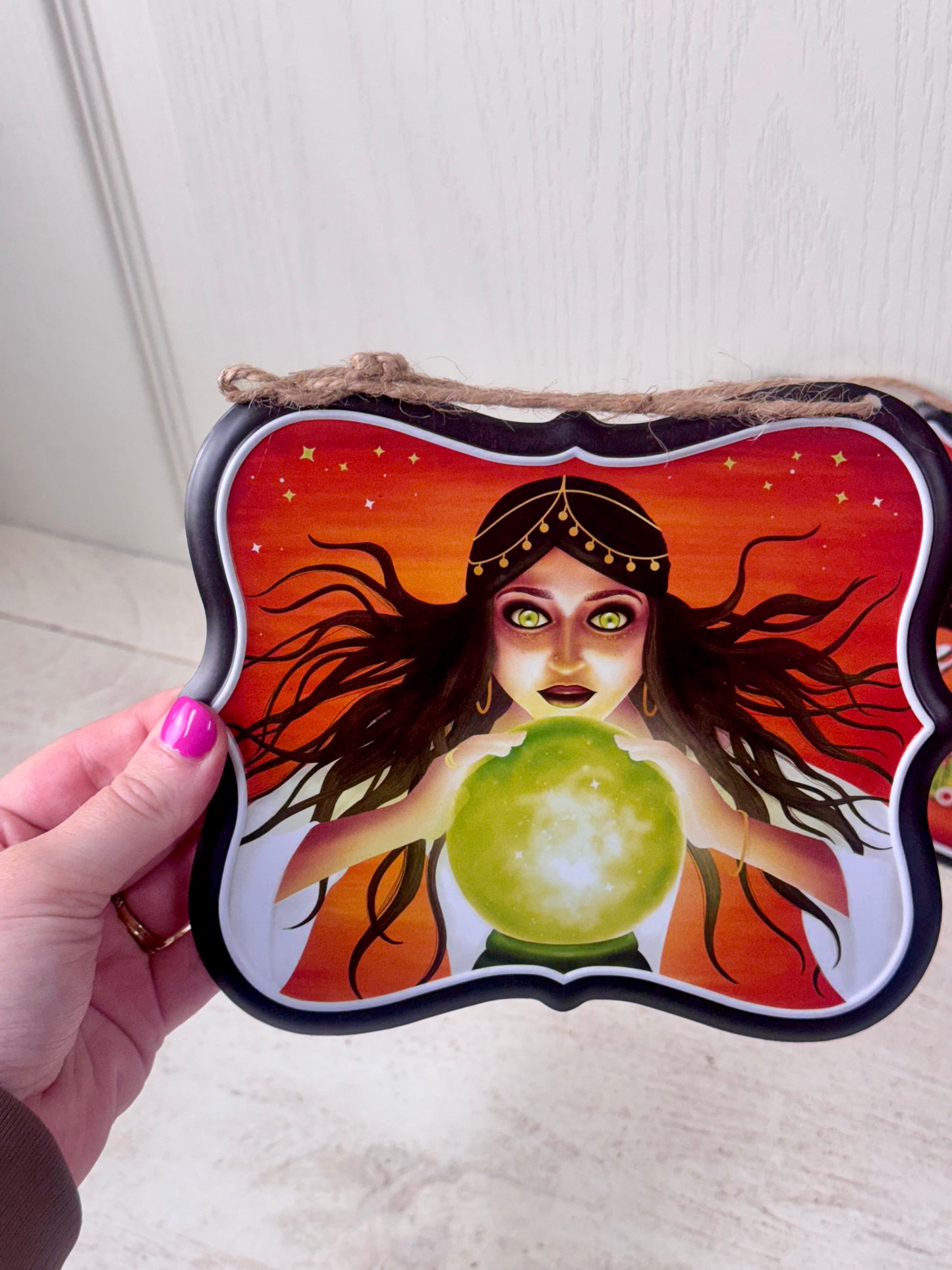 7 Inch Halloween Spells Metal Sign Two Assorted