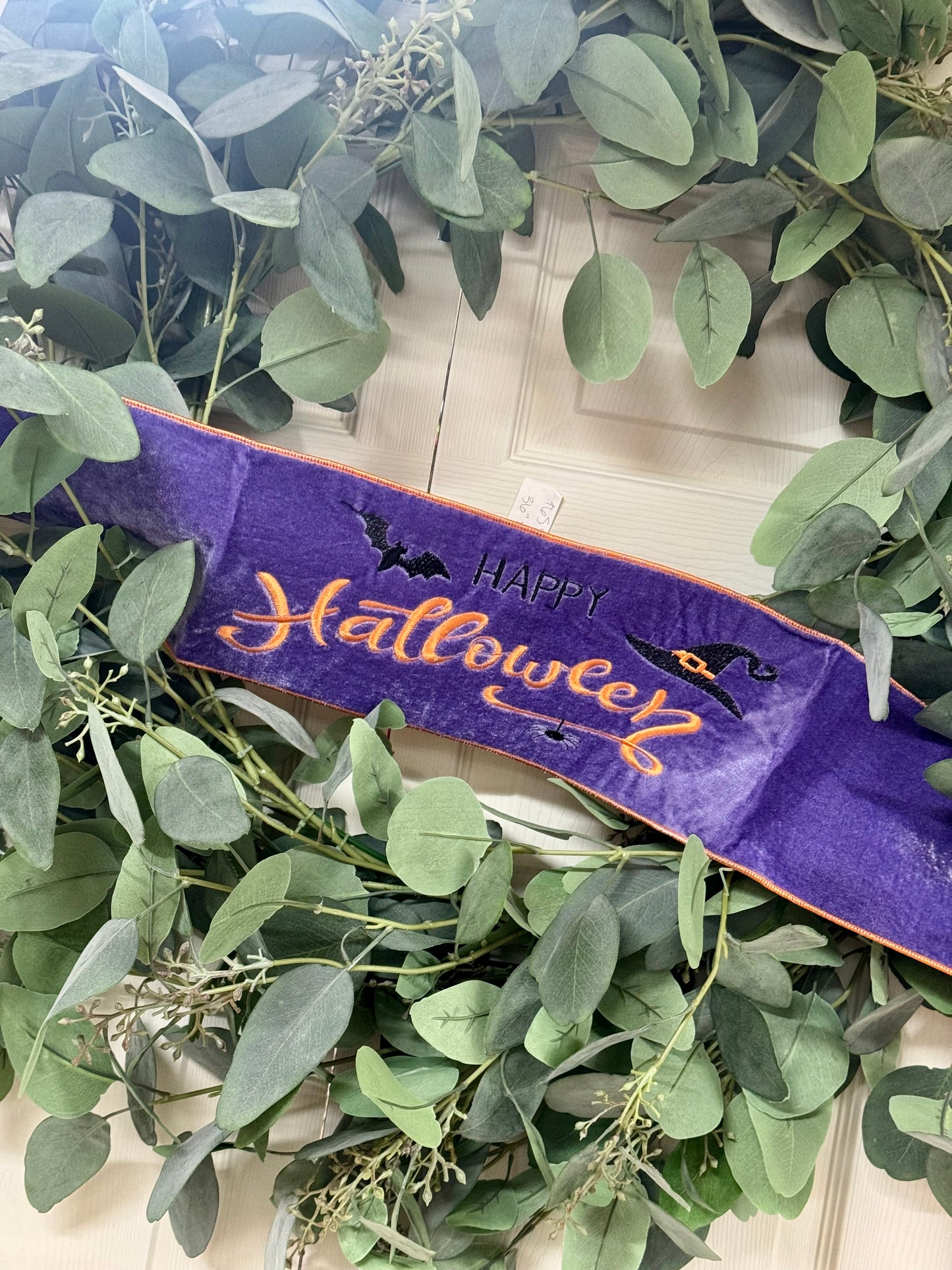 Happy Halloween Purple Velvet Banner
