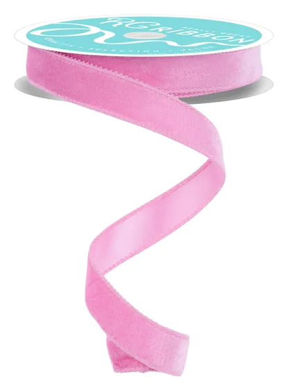 7/8 Inch By 10 Yard Light Pink Deluxe Velvet With Satin Backing Ribbon