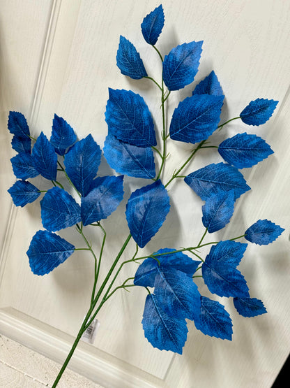 28 Inch Navy Blue Rose Leaf Spray