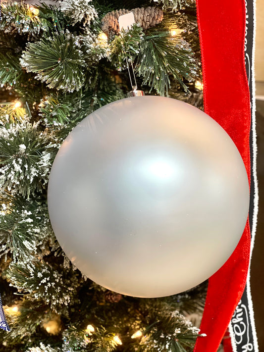 10 Inch Smooth Matte Silver Ornament Ball