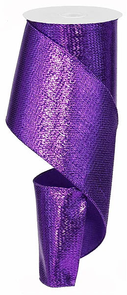 4 Inch By 10 Yard Purple Metallic Ribbon