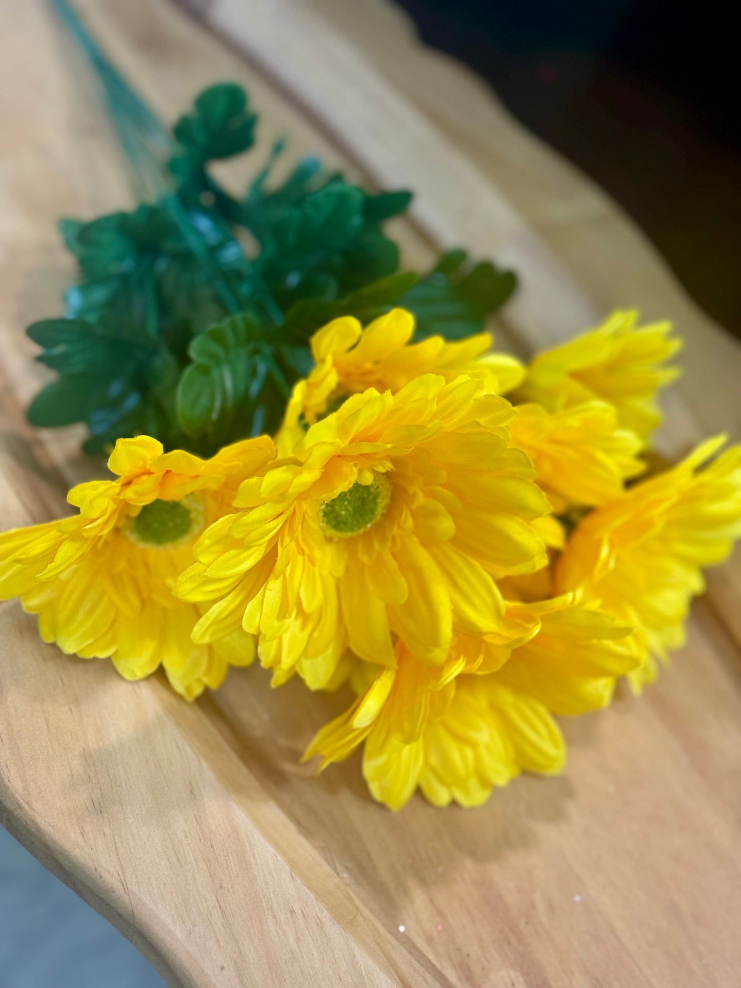 21 Inch Yellow Gerbera Daisy Floral Bush