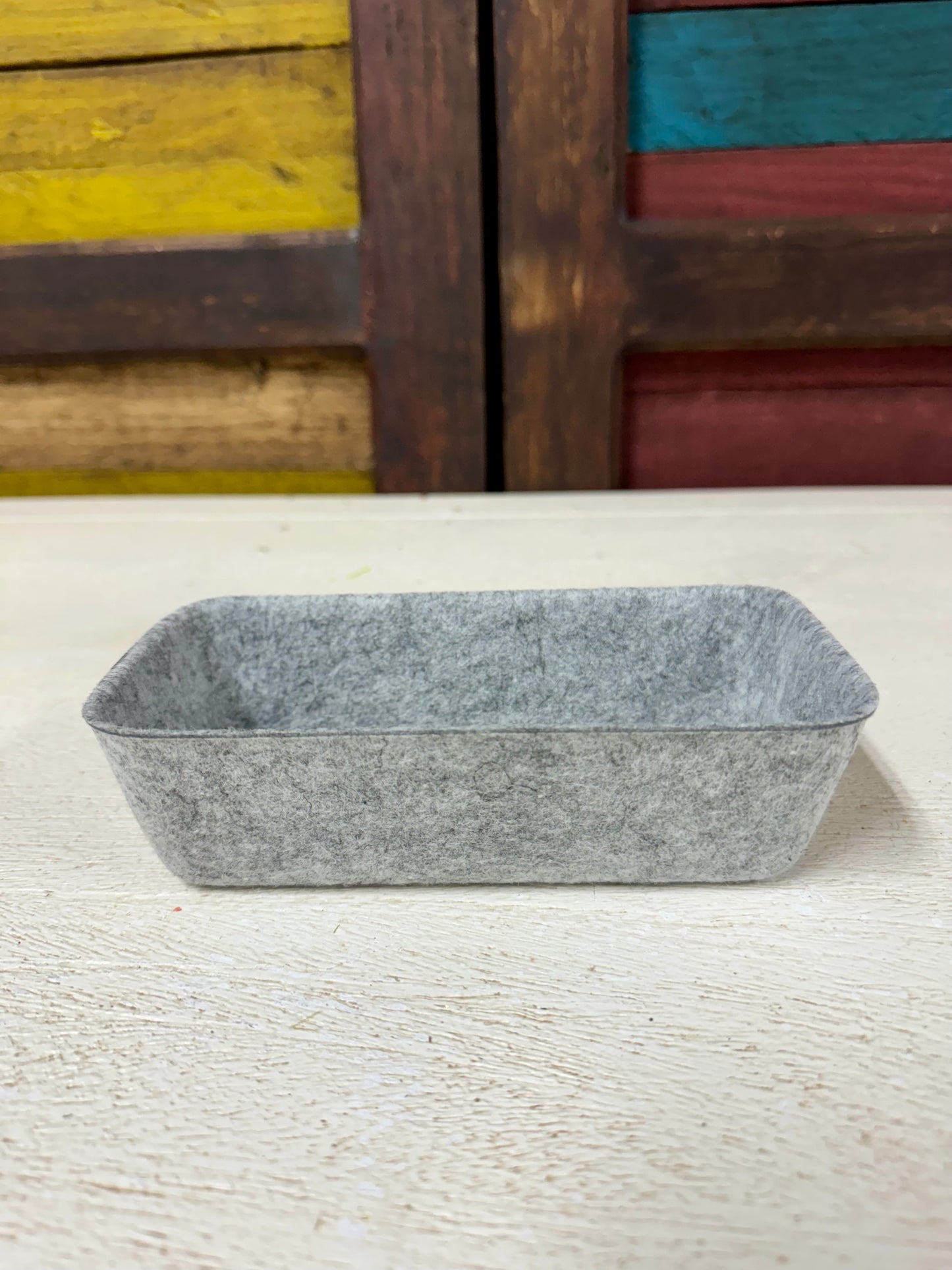 Light Gray Small Felt Bin