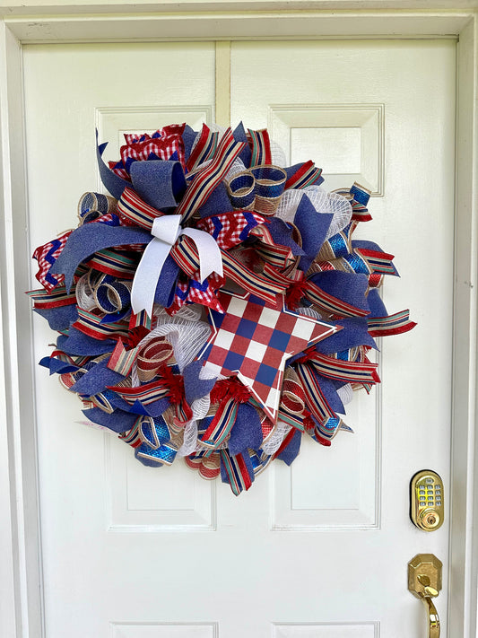 Lindsey & Cortney In Person Class Premade Patriotic Wreath