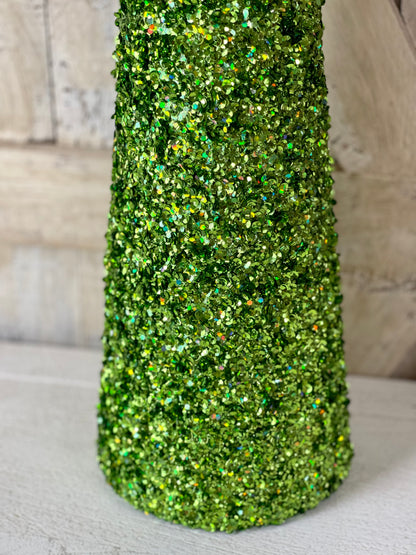 30 Inch Lime Green Sequin Cone Tree