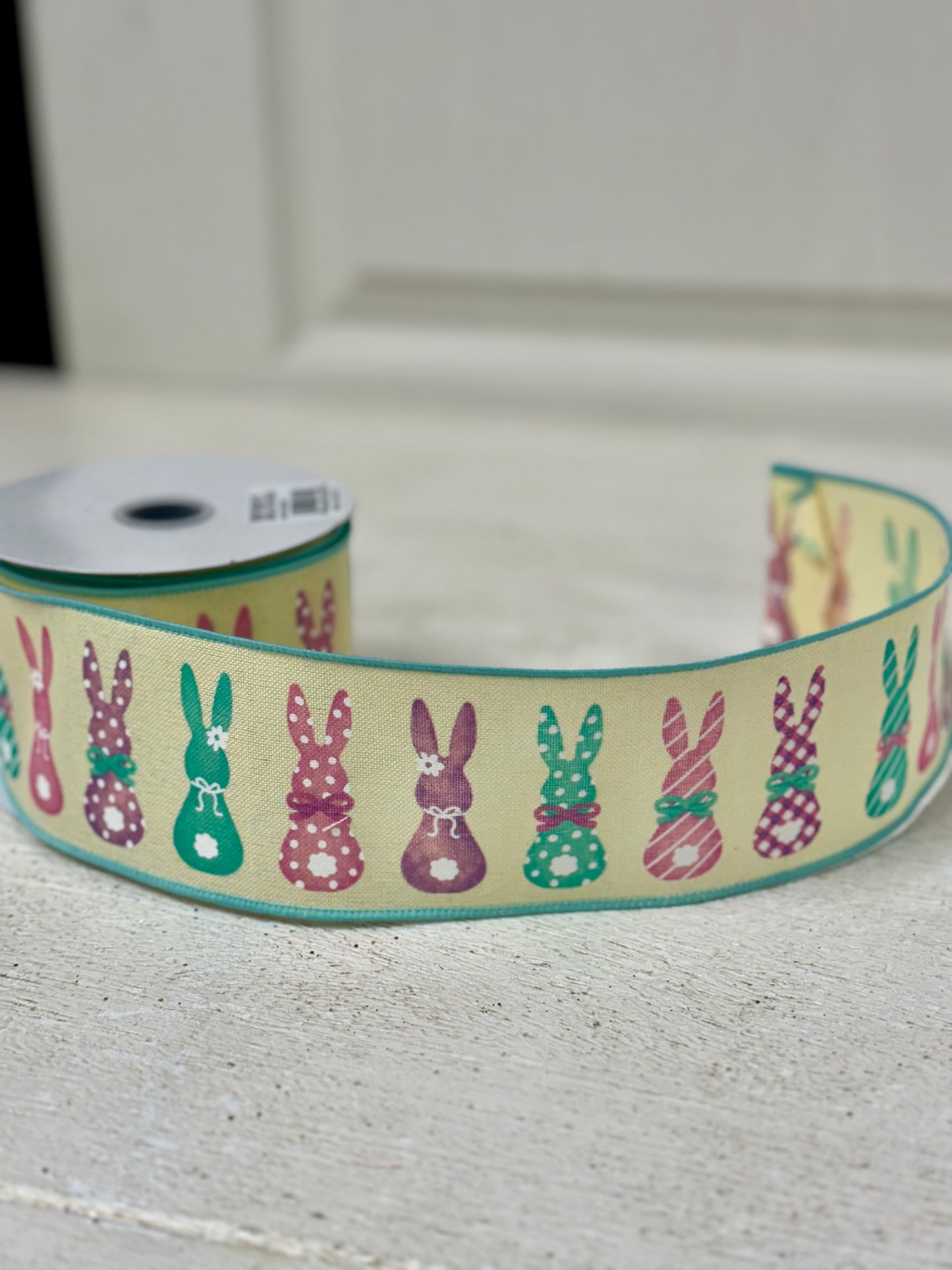 2.5 Inch By 10 Yard Pastel Bunny Silhouettes Ribbon