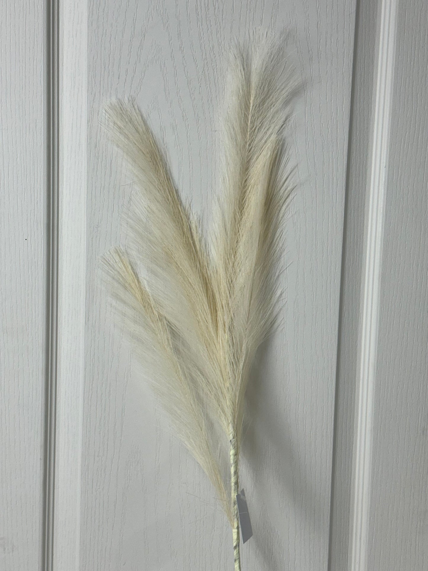 32.75 Inch Cream Fabric Grass Plume Spray