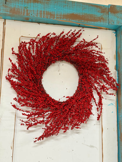 26 Inch Red Berry Twig Wreath