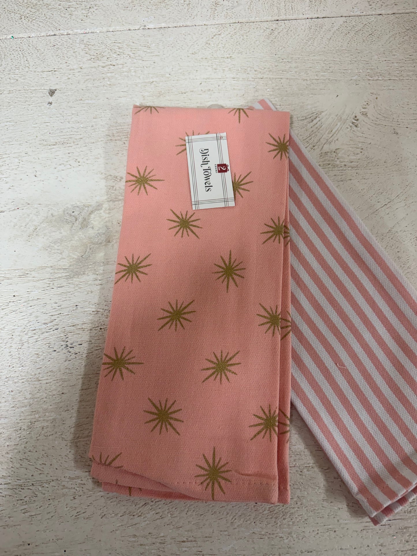 Pink Pack Of Two Dish Towels