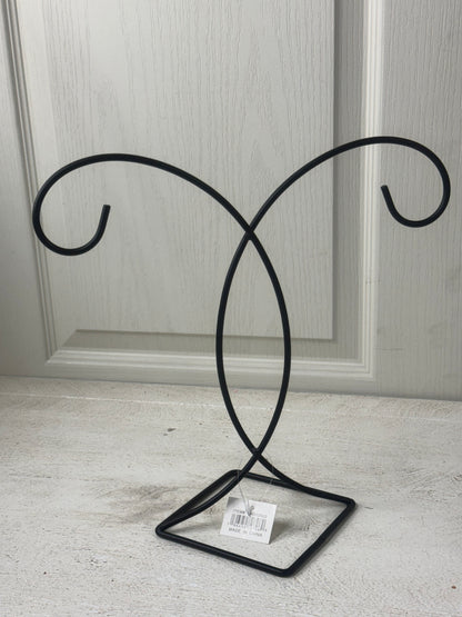 11.75 Inch Black Metal Double Ornament Holder