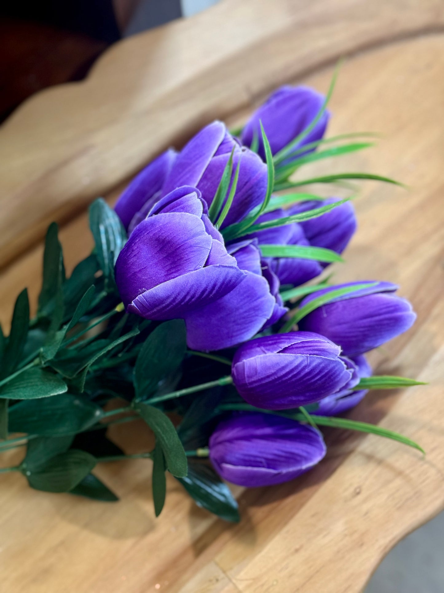 19 Inch Purple Tulip Floral Bush