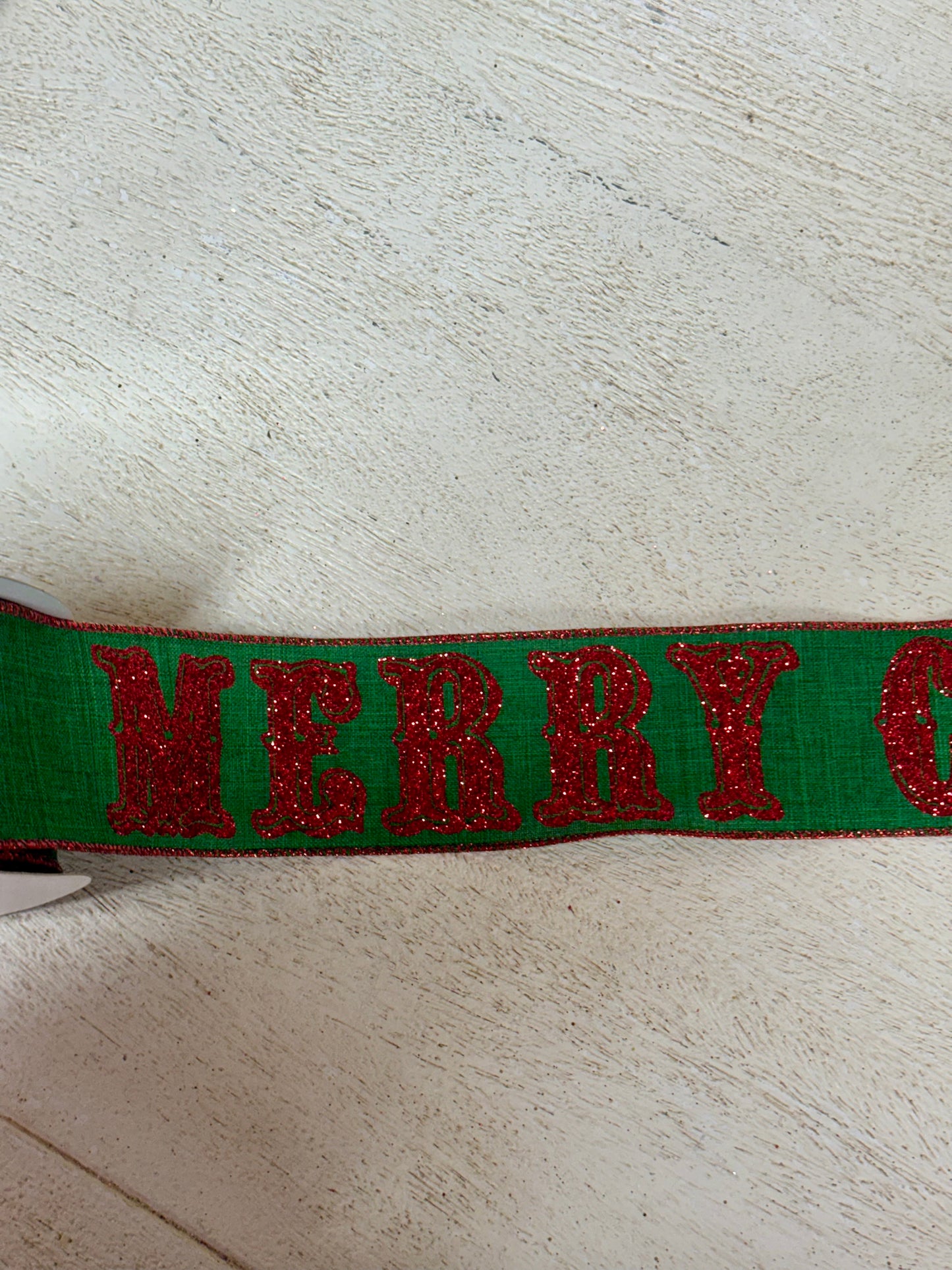 2.5 Inch By 10 Yard Emerald Green And Red Merry Christmas Ribbon