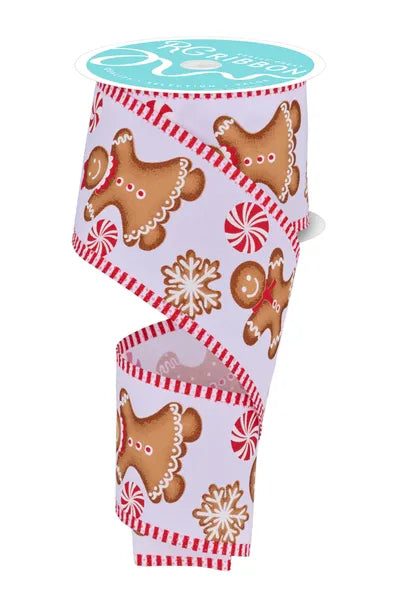 2.5 Inch By 10 Yard Gingerbread Stripe Ribbon