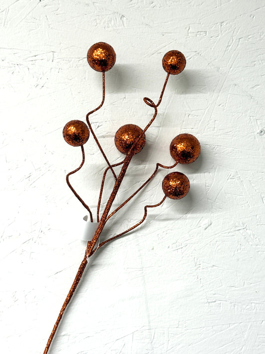 18 Inch Orange Glitter Ball Spray