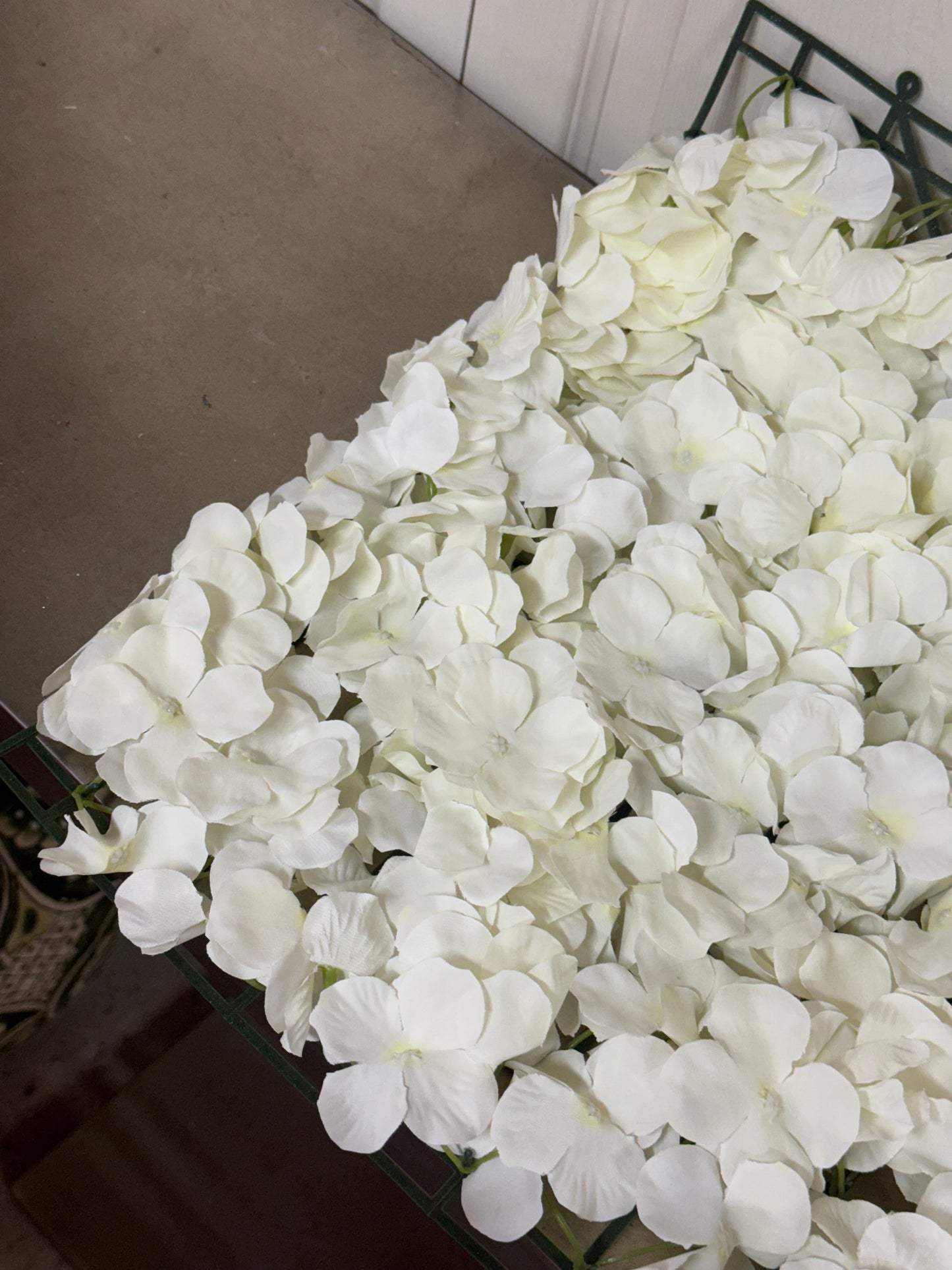 17 Inch By 24 Inch White Floral Hydrangea Panel