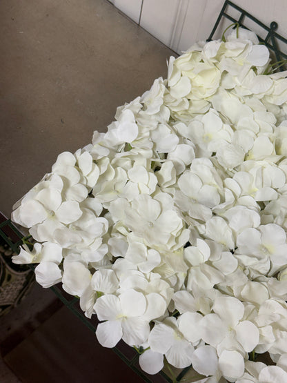 17 Inch By 24 Inch White Floral Hydrangea Panel