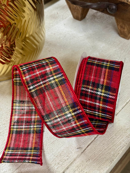2.5 Inch By 10 Yard Traditional Holiday Plaid Ribbon