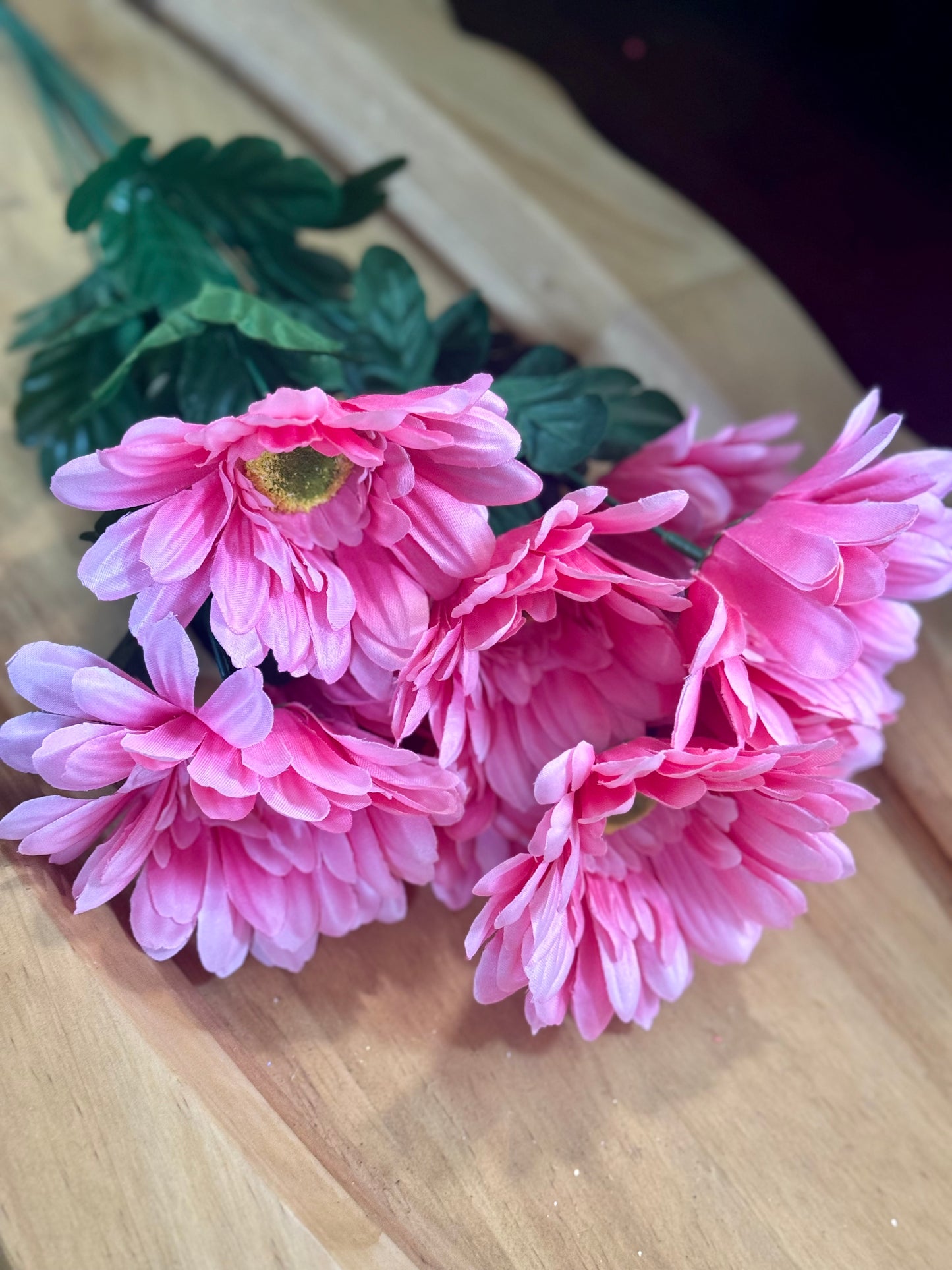 21 Inch Pink Gerbera Daisy Floral Bush