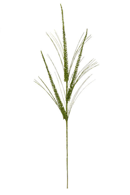34 Inch Apple Green Glitter Mica Triple Spike Grass Spray
