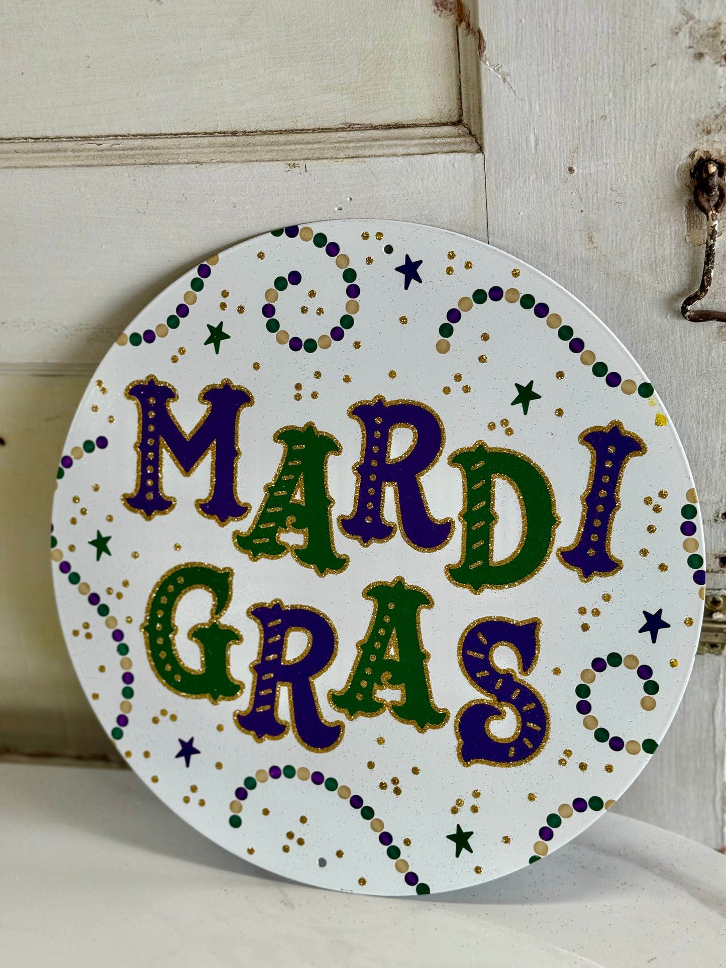 12 Inch Mardi Gras Metal Sign