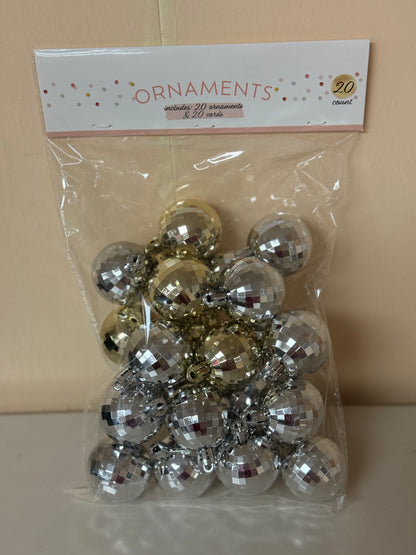 Gold And Silver Small Disco Ball Ornament Pack