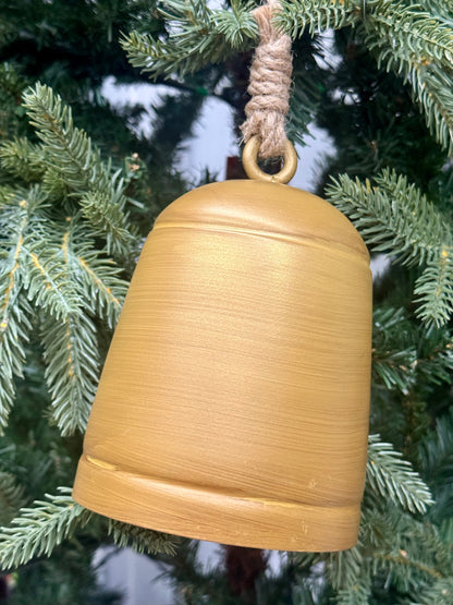 6 Inch Gold Metal Bell Ornament