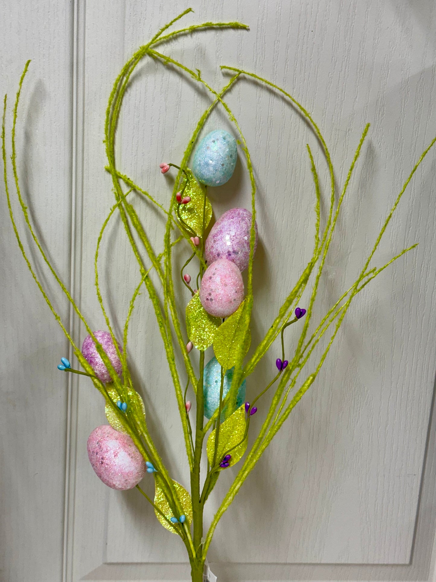 24 Inch Lime Pastel Multi Egg Grass Bush