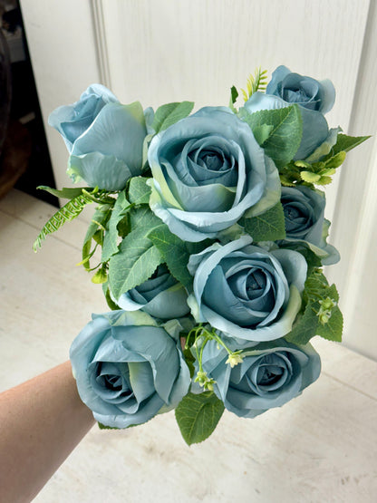 19 Inch Light Blue Rose Bush