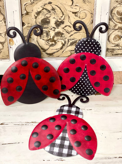 Metal Embosses Ladybug Sign Three Different Styles