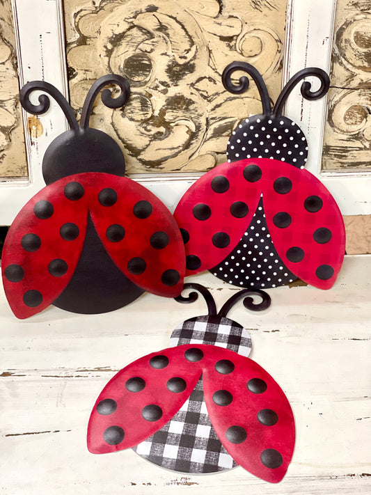 Metal Embosses Ladybug Sign Three Different Styles