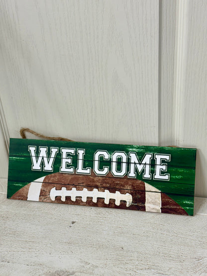 15 Inch Welcome Football Wooden Sign