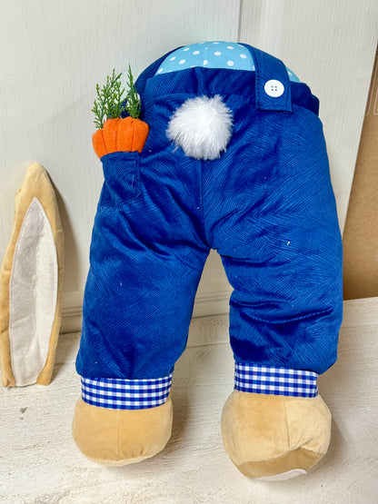 27 Inch Blue And White Boy Bunny Bottom Wreath Attachment