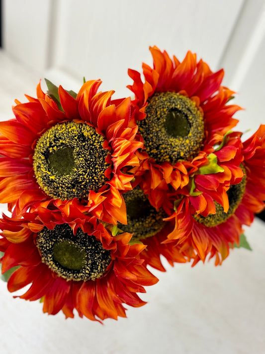 20 Inch Rust Sunflower Floral Bush