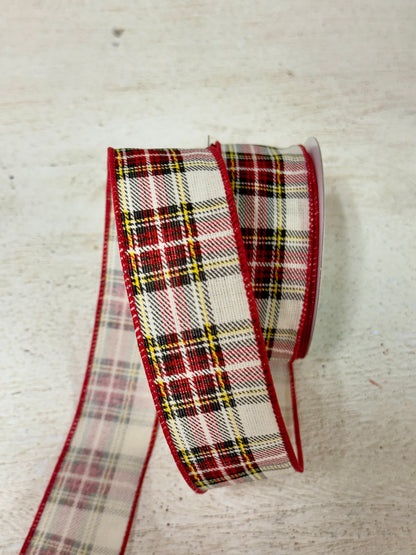 1.5 Inch By 10 Yard Traditional Christmas Plaid Ribbon