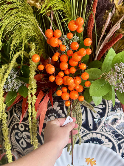 17 Inch Orange Glitter Ball Spray