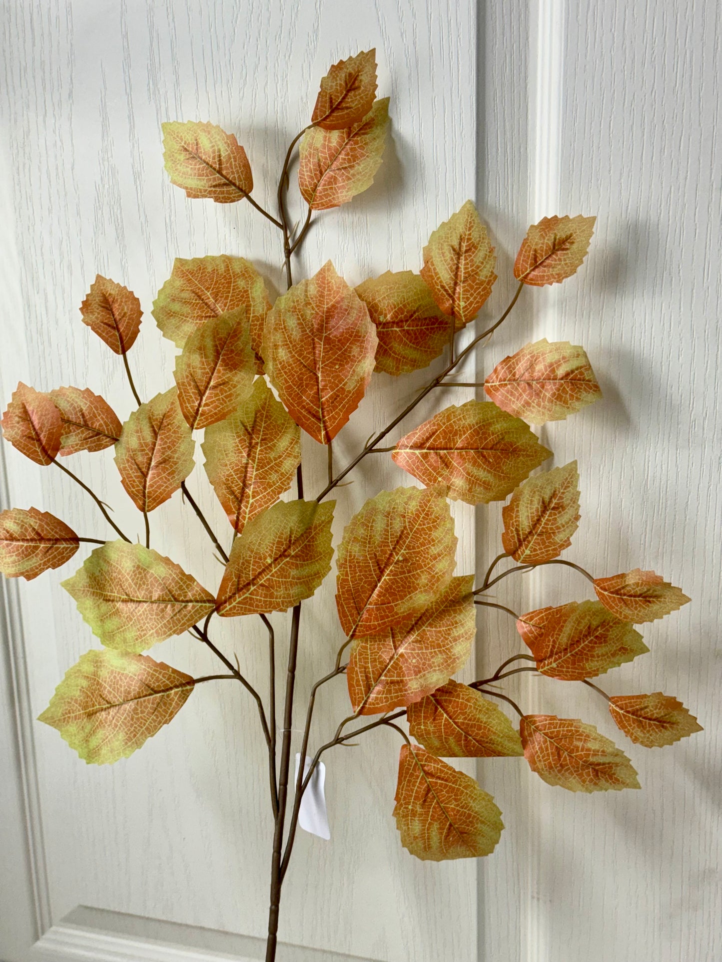 28 Inch Terracotta And Green Rose Leaf Spray