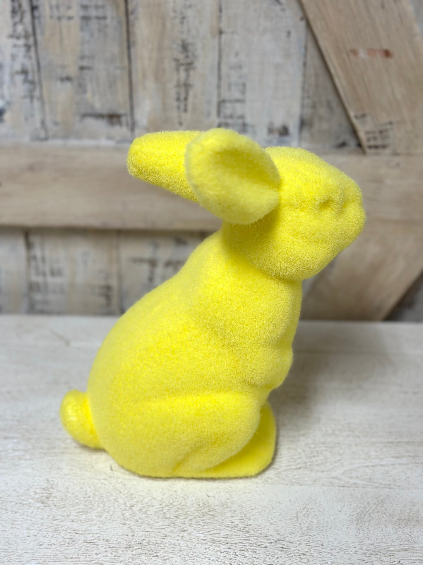 Flocked Sitting Rabbit Six Assorted Colors