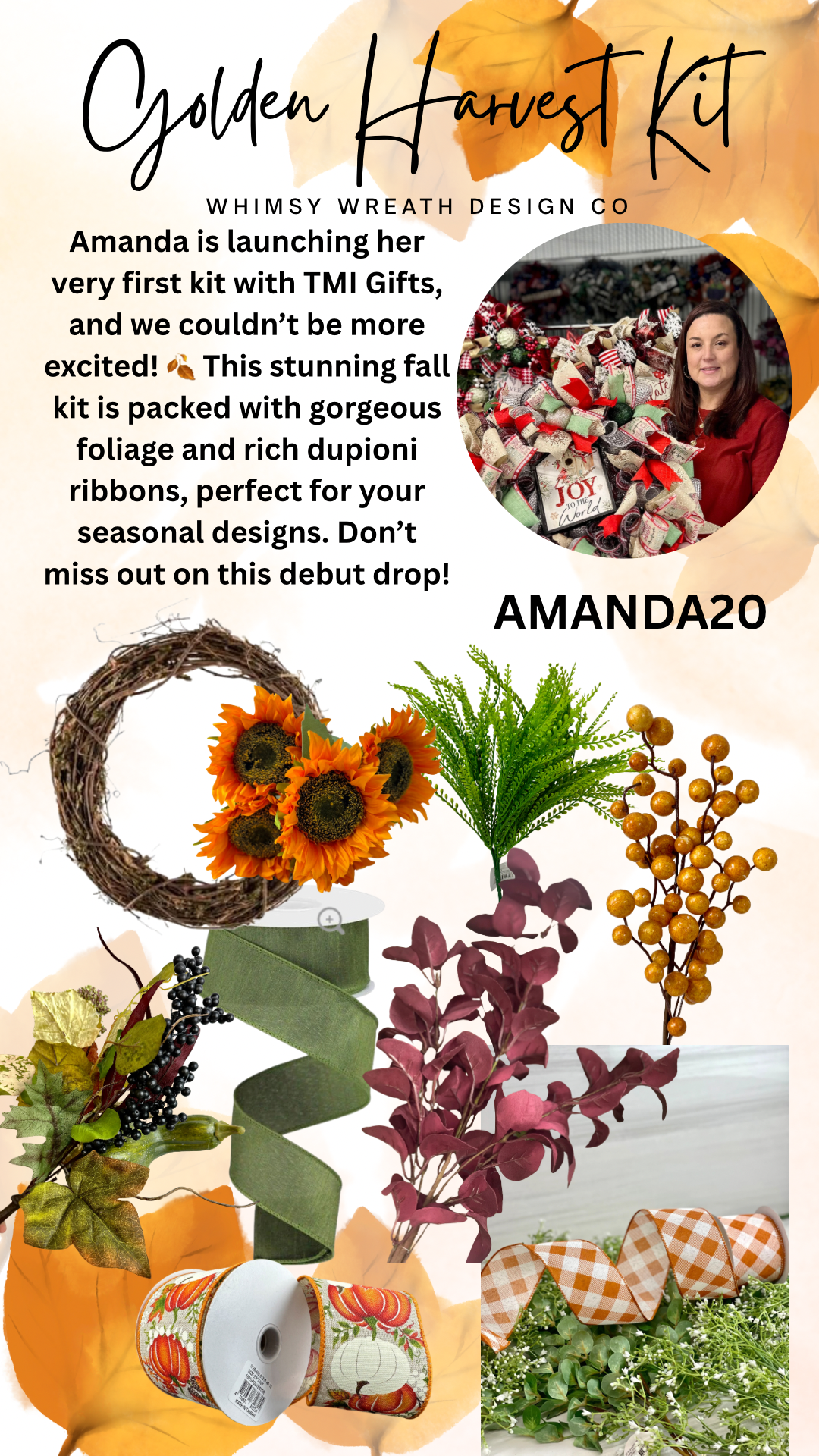 Golden Harvest Kit By Whimsy Wreath Design Co