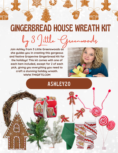 Gingerbread House Wreath Kit By 3 Little Greenwoods
