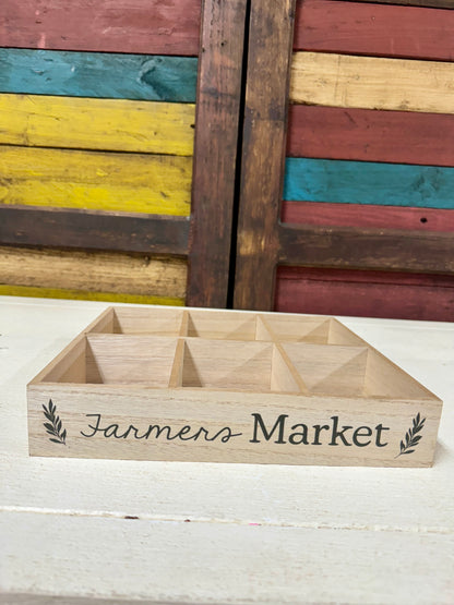 Farmers Market Wood Decorative Tray