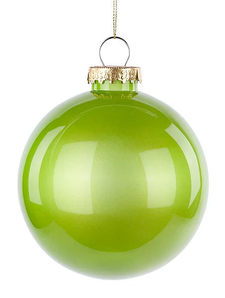 5 Inch Lime Green Lacquer Ornament Ball
