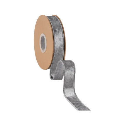 1 Inch By 10 Yard Silver Heritage Velvet Ribbon