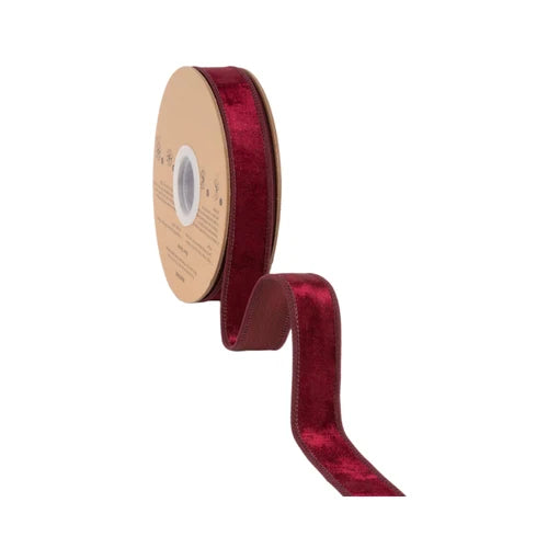 1 Inch By 10 Yard Burgundy Heritage Velvet Ribbon