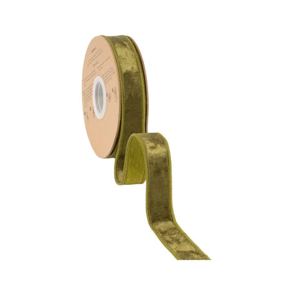 1 Inch By 10 Yard Moss Green Heritage Velvet Ribbon