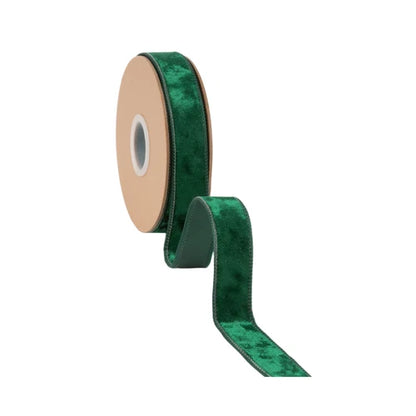 1 Inch By 10 Yard Hunter Green Heritage Velvet Ribbon